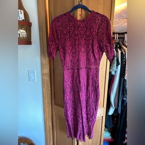 Lulu’s- Remarkable Burgundy Lace Dress
